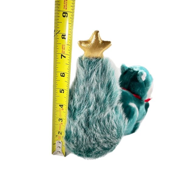 Vtg Applause Teal Green Squirrel Plush Fir Tree Star on Tail 1986 Stuffed Toy - Picture 10 of 13